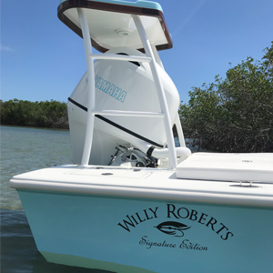 Willy Roberts Signature Edition Flat Boat Side View Poling Tower