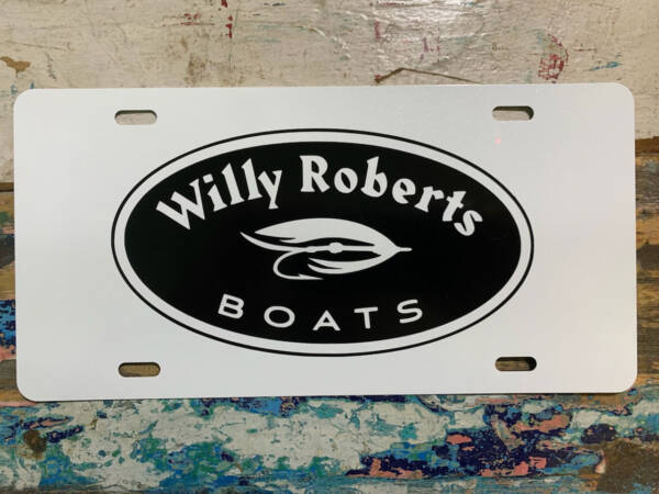 Willy Roberts Reverse Logo Vehicle tag